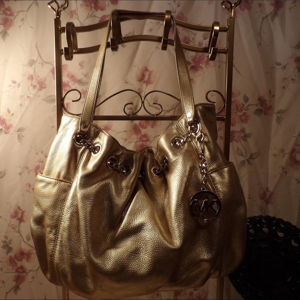 Michael Kors chain detail leather tote